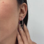 Modern Geometric 'S' Sterling Silver Drop Earrings