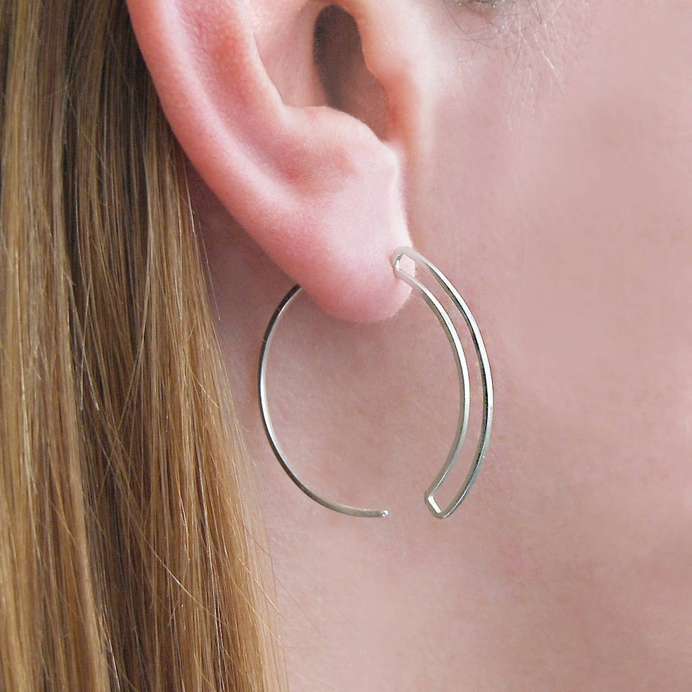 
            
                Load image into Gallery viewer, Sterling Silver Curl Hoop Earrings - Otis Jaxon Silver Jewellery
            
        