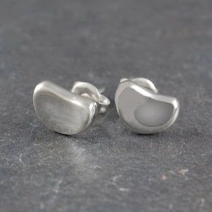 Bean Silver Stud Earrings - Otis Jaxon Silver Jewellery
