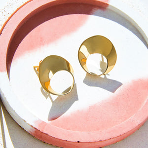 Swirl Gold Stud Earrings - Otis Jaxon Silver Jewellery