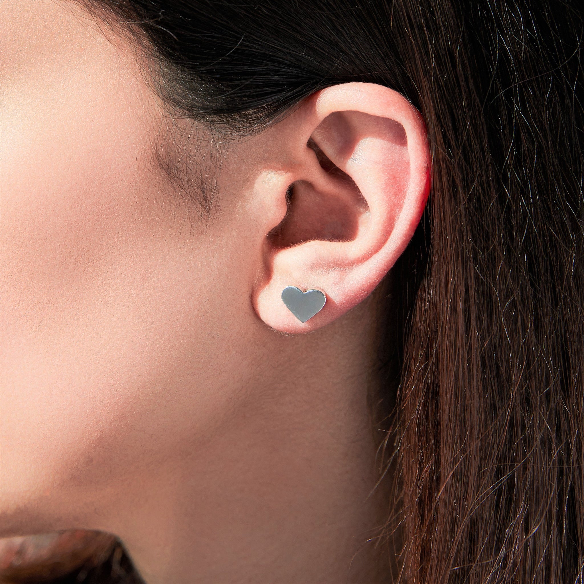 Heart Sterling Silver Small Stud Earrings – Otis Jaxon Silver