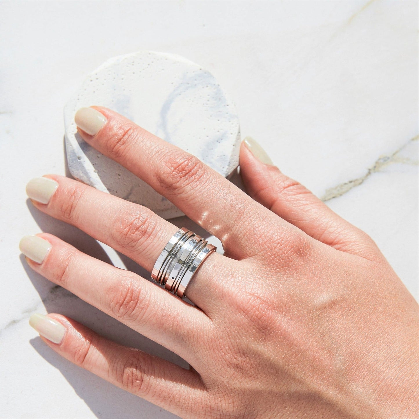 Hammered Silver Spinning Ring - Otis Jaxon Silver Jewellery