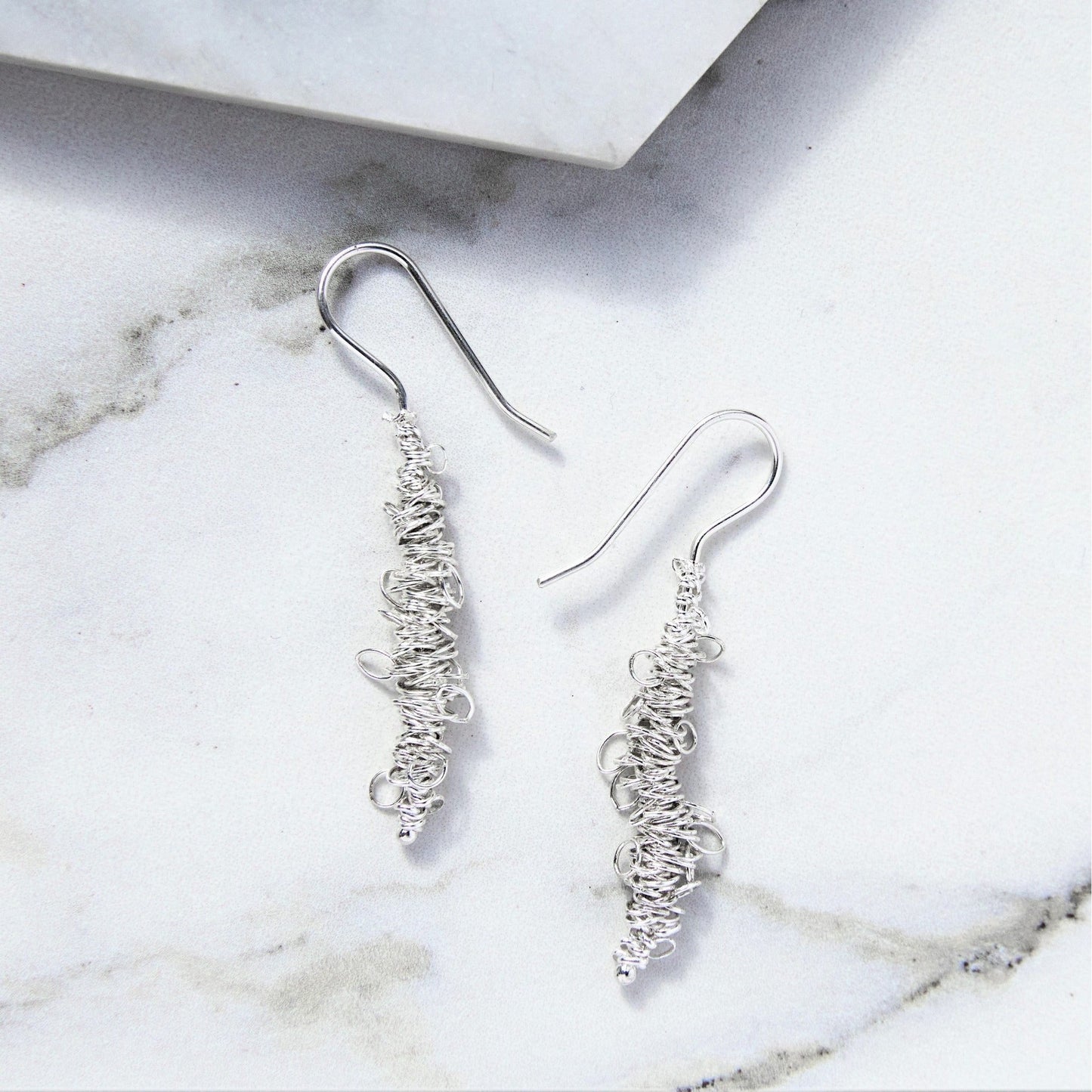 Loops Silver Drop Earrings - Otis Jaxon Silver Jewellery