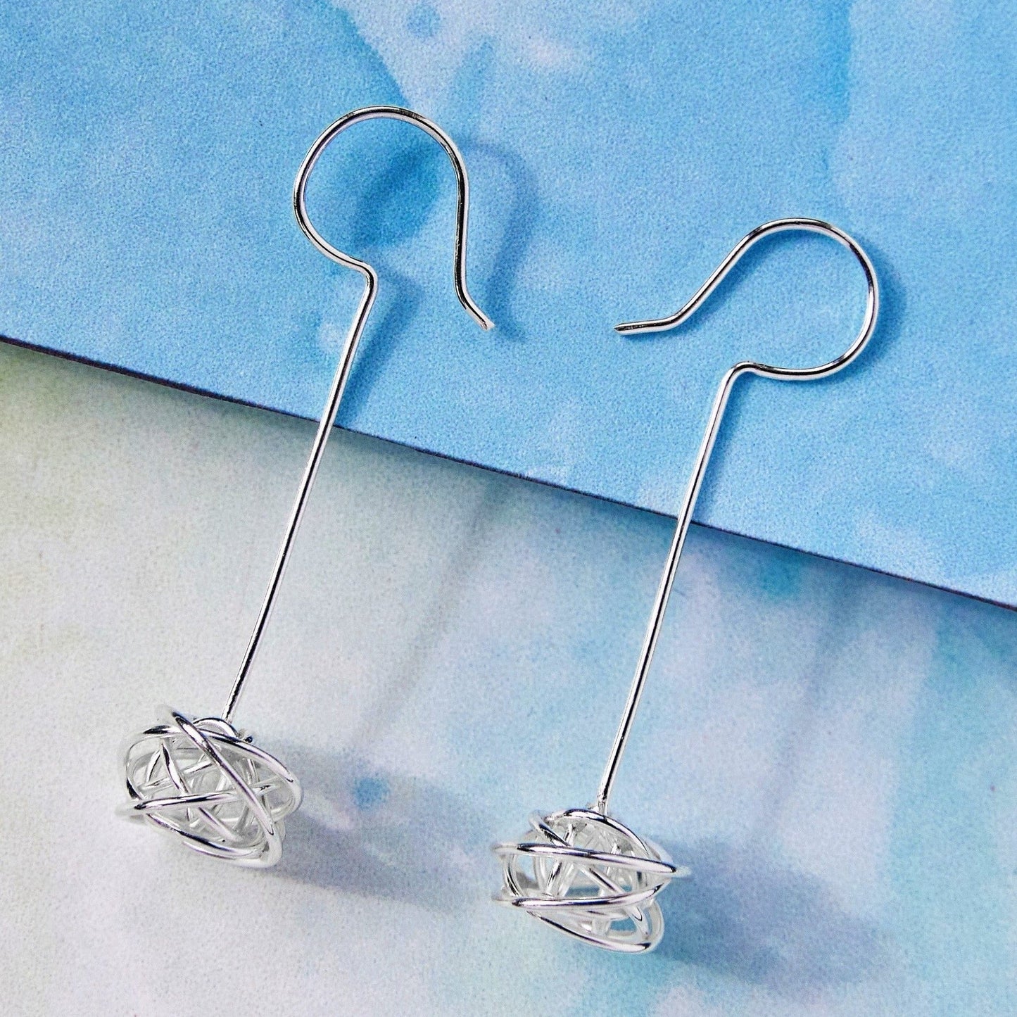 Nest Silver Drop Earrings - Otis Jaxon Silver Jewellery