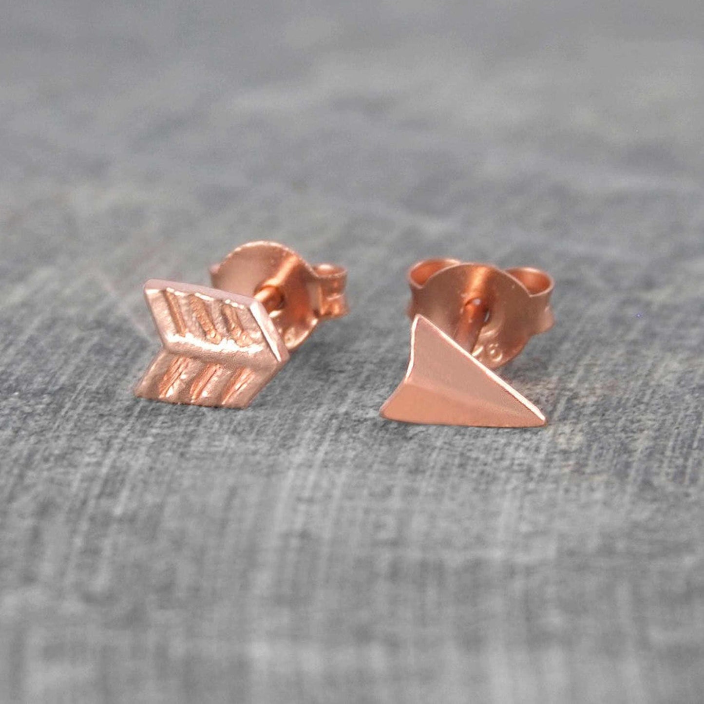 Rose Gold Arrow Stud Earrings - Otis Jaxon Silver Jewellery