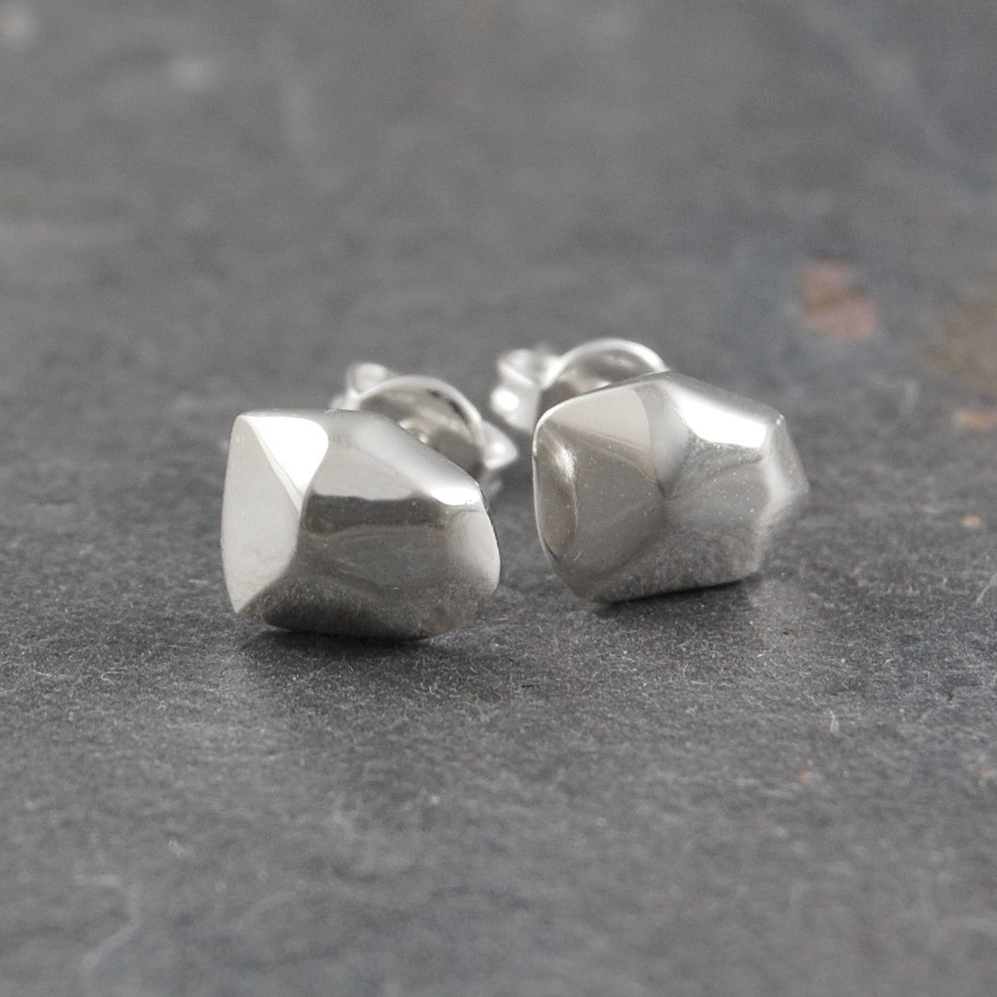 Nugget Gold Stud Earrings - Otis Jaxon Silver Jewellery