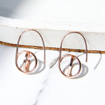 Rose Gold Drop Sphere Earrings - Otis Jaxon Silver Jewellery