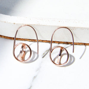 
            
                Load image into Gallery viewer, Rose Gold Drop Sphere Earrings - Otis Jaxon Silver Jewellery
            
        