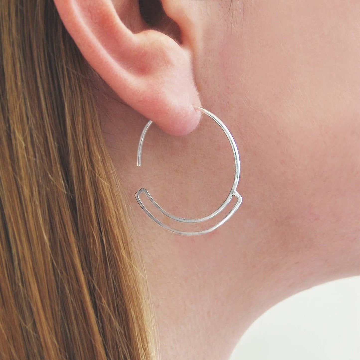 Sterling Silver Curl Hoop Earrings - Otis Jaxon Silver Jewellery