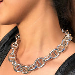 Oval Link Chunky Silver Necklace - OTIS JAXON Jewellery