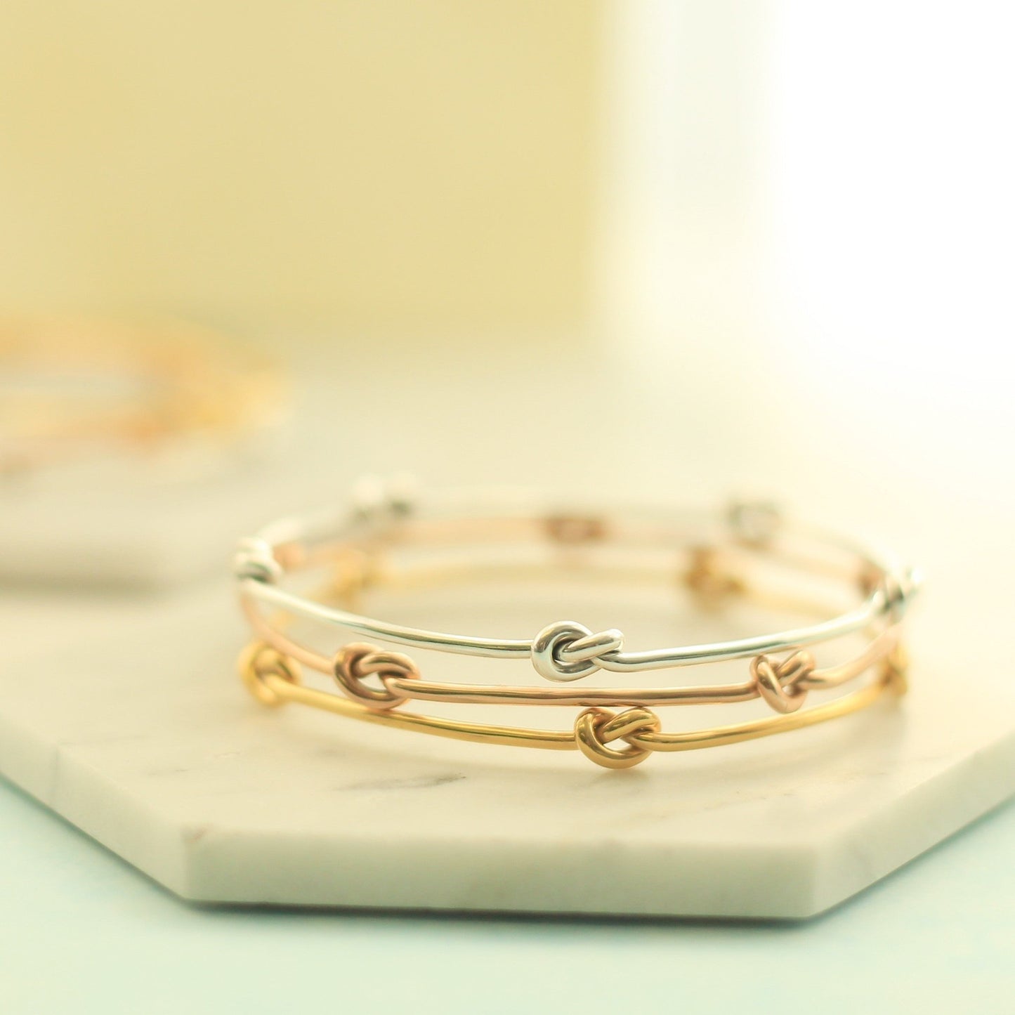 Nautical Knot Gold Stacking Bangle - Otis Jaxon Silver Jewellery