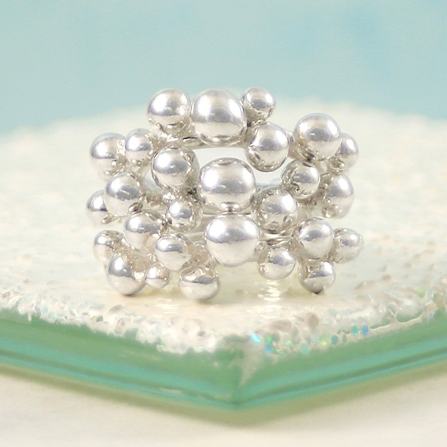 Bubble Chunky Sterling Silver Stacking Ring - Otis Jaxon Silver Jewellery