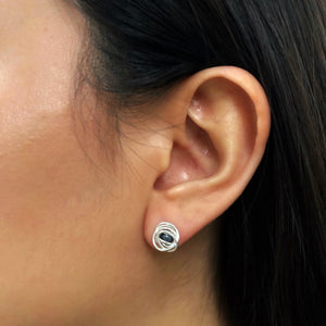 
            
                Load image into Gallery viewer, White Caged Pearl Stud Earrings - Otis Jaxon Silver Jewellery
            
        