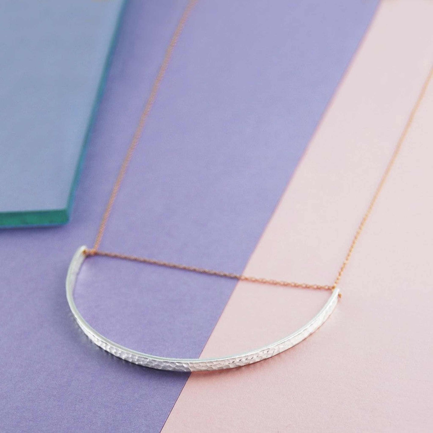 Layered Rose Gold Geometric Necklace - Otis Jaxon Silver Jewellery