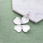 Clover Silver Heart Locket Necklace - Otis Jaxon Silver Jewellery