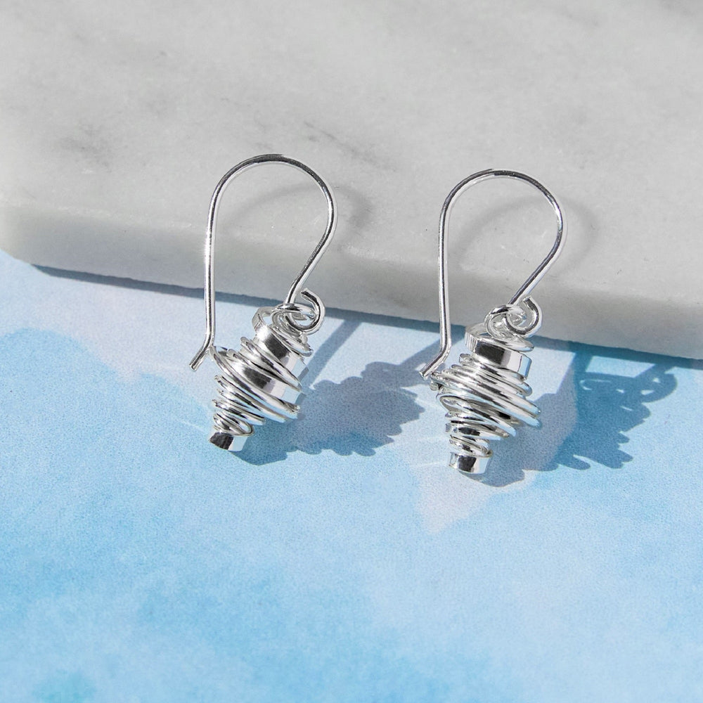 Coiled Silver Drop Earrings - Otis Jaxon Silver Jewellery
