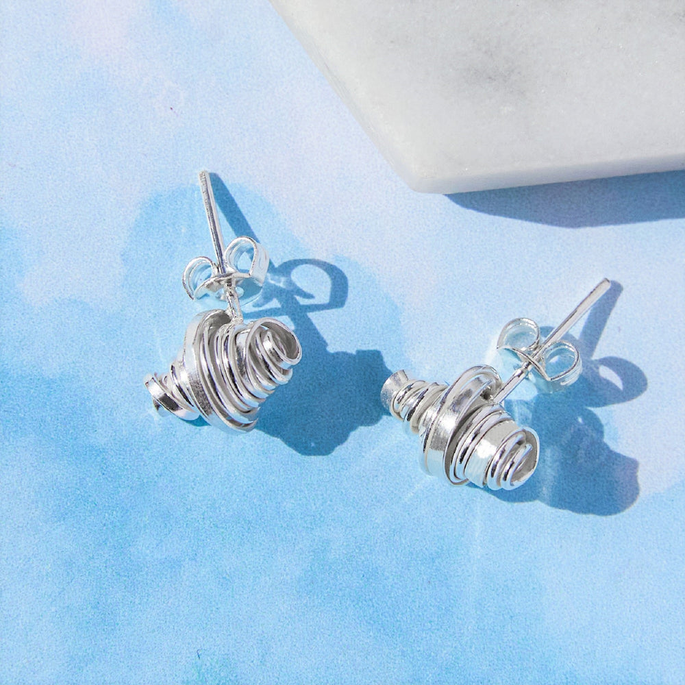 Coiled Silver Stud Earrings - Otis Jaxon Silver Jewellery