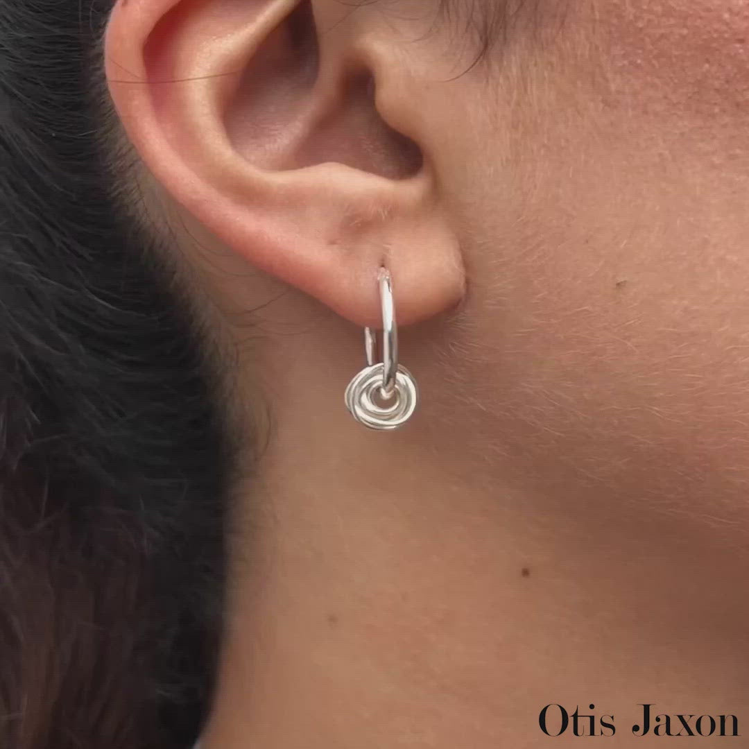 Sterling Silver Wireball Hoop Earrings - Otis Jaxon Silver Jewellery