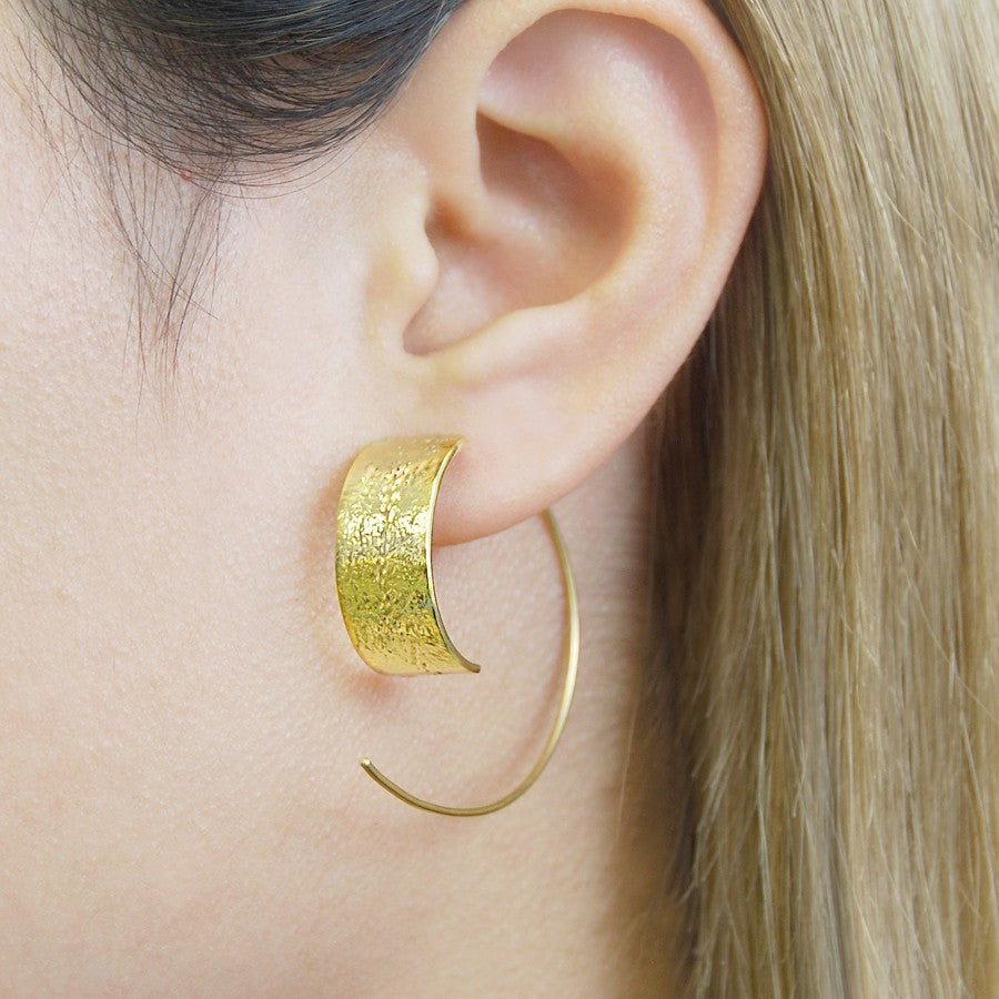 Textured Rose Gold Hoop Earrings - Otis Jaxon Silver Jewellery