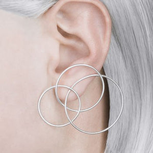 Silver Abstract Statement Stud Earrings - Otis Jaxon Silver Jewellery