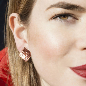 
            
                Load image into Gallery viewer, Rose Gold Square Clip On Earrings - Otis Jaxon Silver Jewellery
            
        