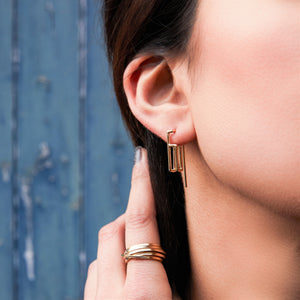 
            
                Load image into Gallery viewer, Gold Plated Angular Minimalist Drop Earring
            
        