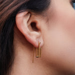 Gold Plated Angular Minimalist Drop Earring