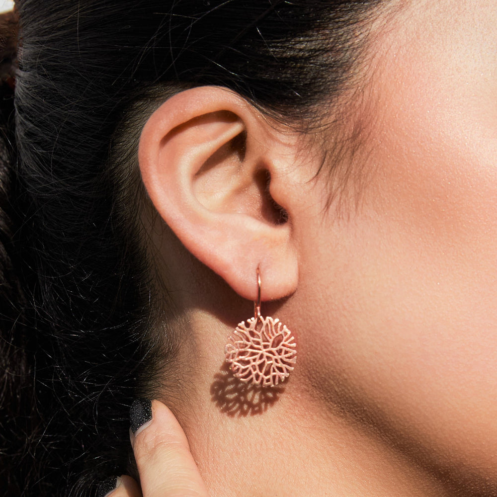 Snowflake Rose Gold Stud Earrings