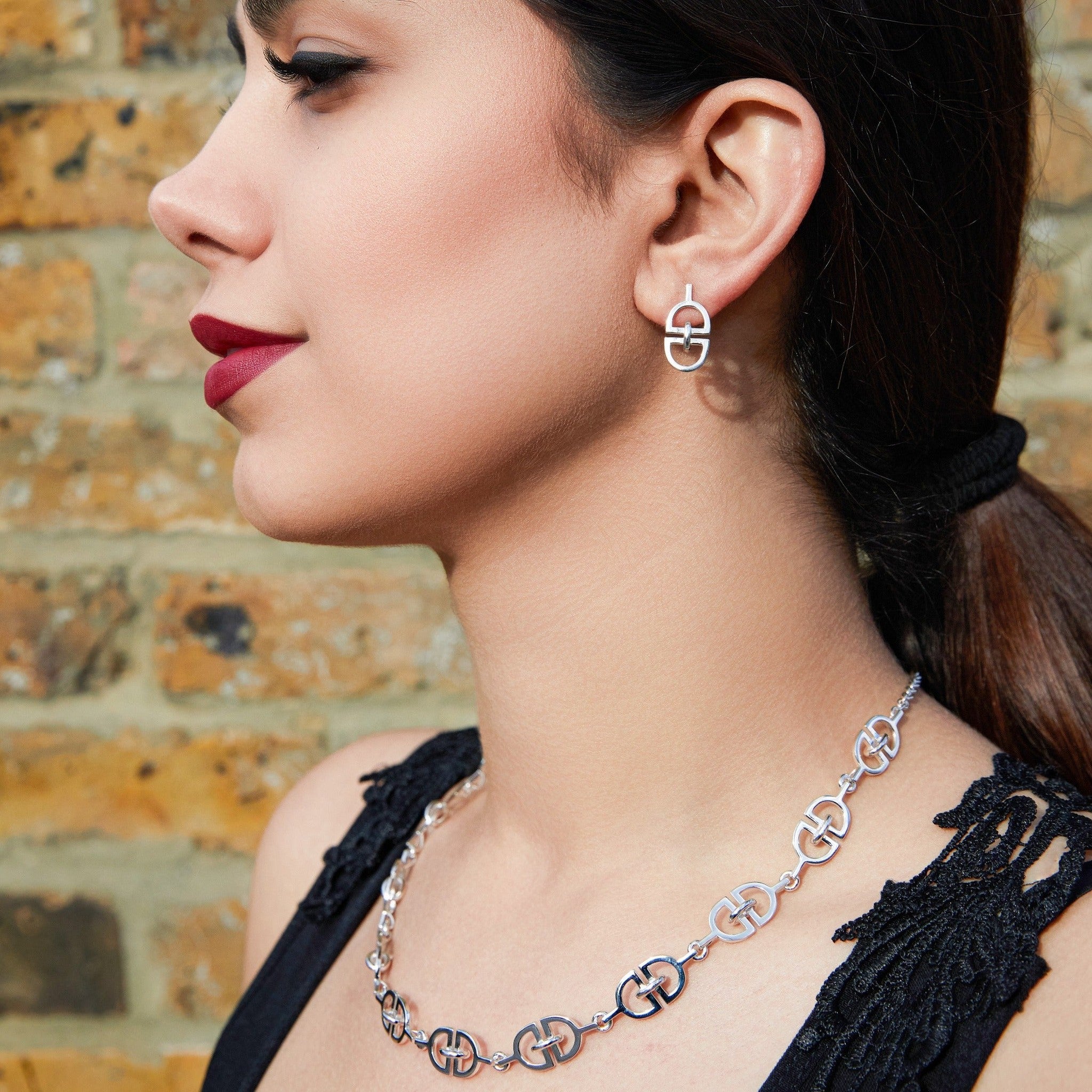 Interlinked 'D' Charm Chunky Silver Necklace – Otis Jaxon Silver