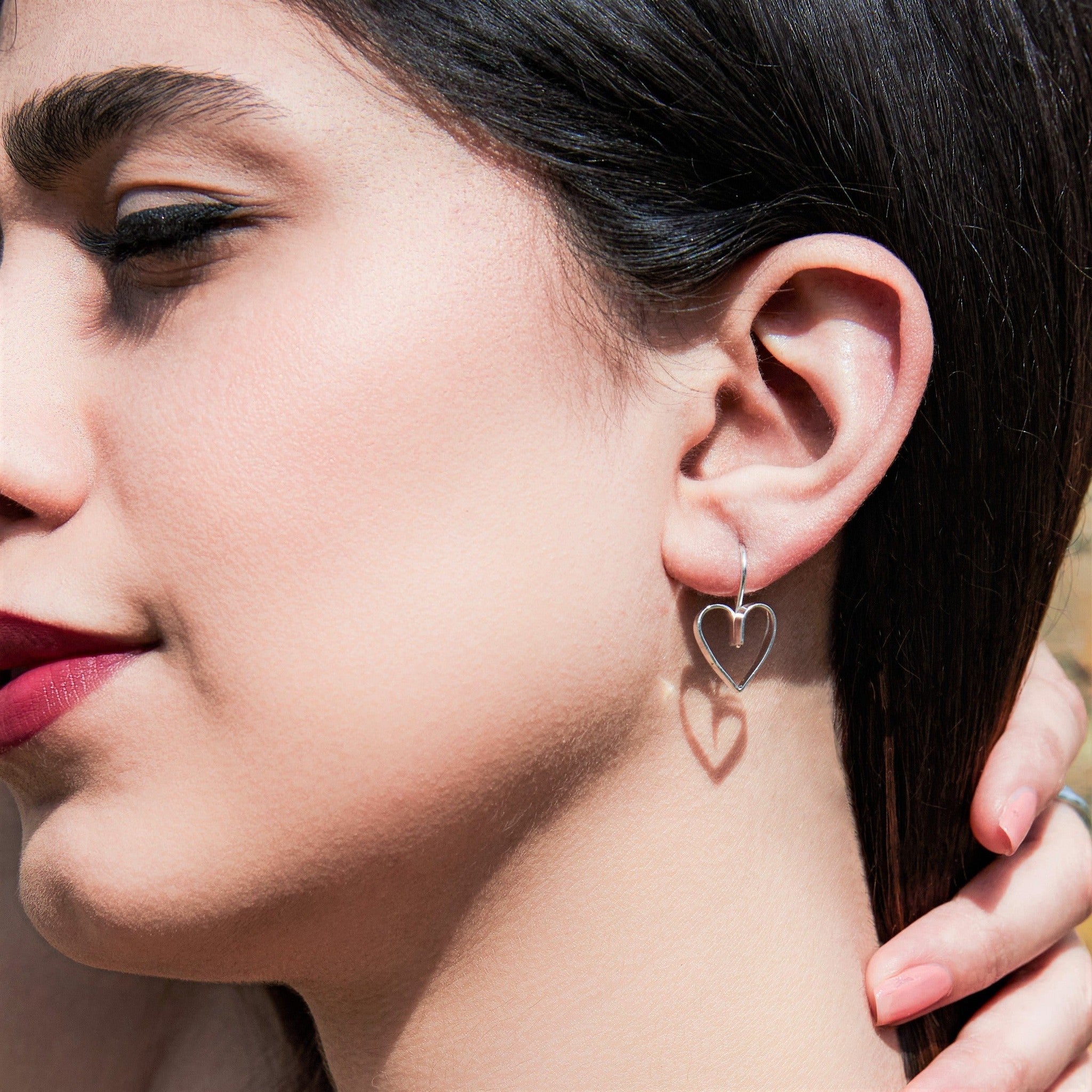 Sterling Silver Lace Heart Drop Earrings – Otis Jaxon Silver Jewellery