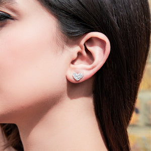 
            
                Load image into Gallery viewer, Mesh Silver Heart Stud Earrings - Otis Jaxon Silver Jewellery
            
        