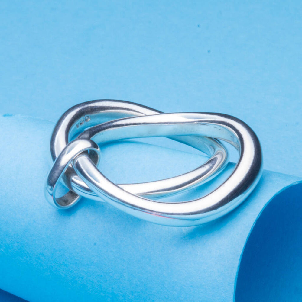 Curved Eternity Sterling Silver Double Stacking Ring - Otis Jaxon Silver Jewellery