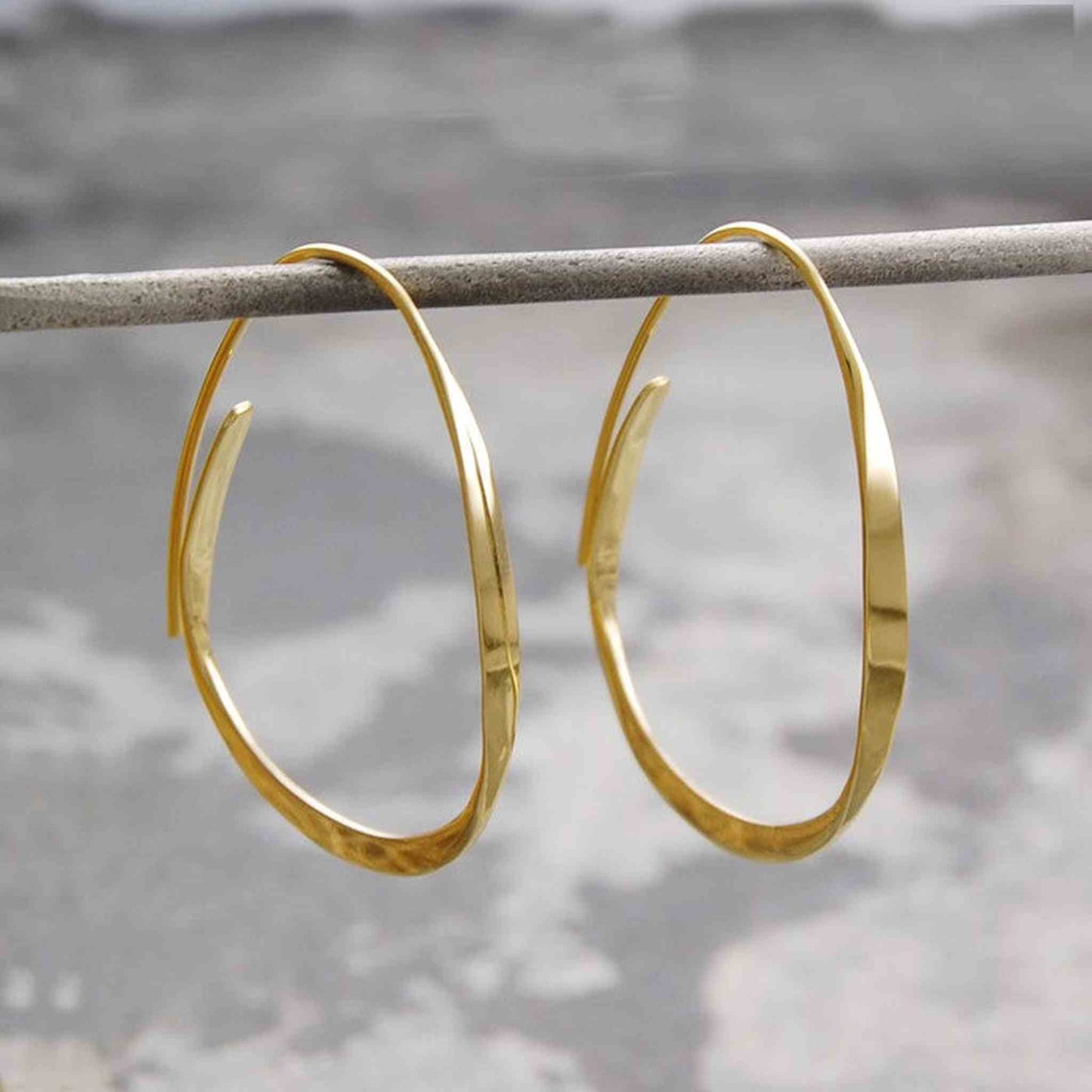 Curl Gold Hoop Earrings - Otis Jaxon Silver Jewellery