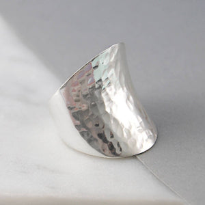 
            
                Load image into Gallery viewer, Hammered Chunky Silver Ring - Otis Jaxon Silver Jewellery
            
        