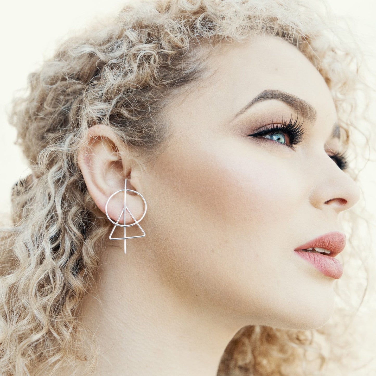 Triangle Silver Geometric Stud Earrings - Otis Jaxon Silver Jewellery