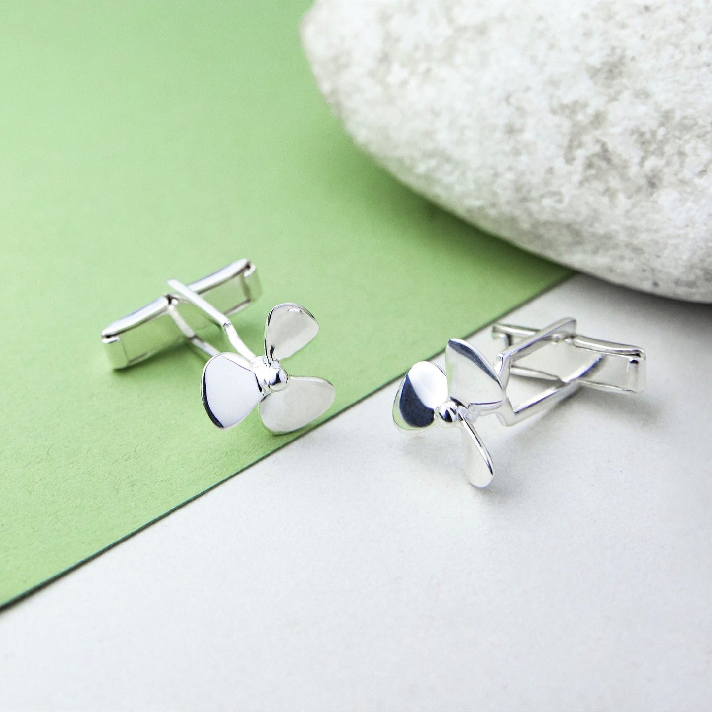 Silver Propeller Nautical Cufflinks - Otis Jaxon Silver Jewellery