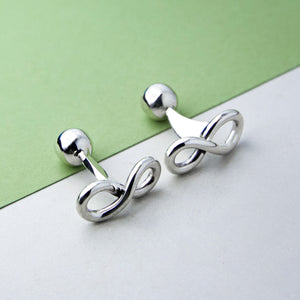 
            
                Load image into Gallery viewer, Sterling Silver Infinity Knot Cufflinks - Otis Jaxon Silver Jewellery
            
        