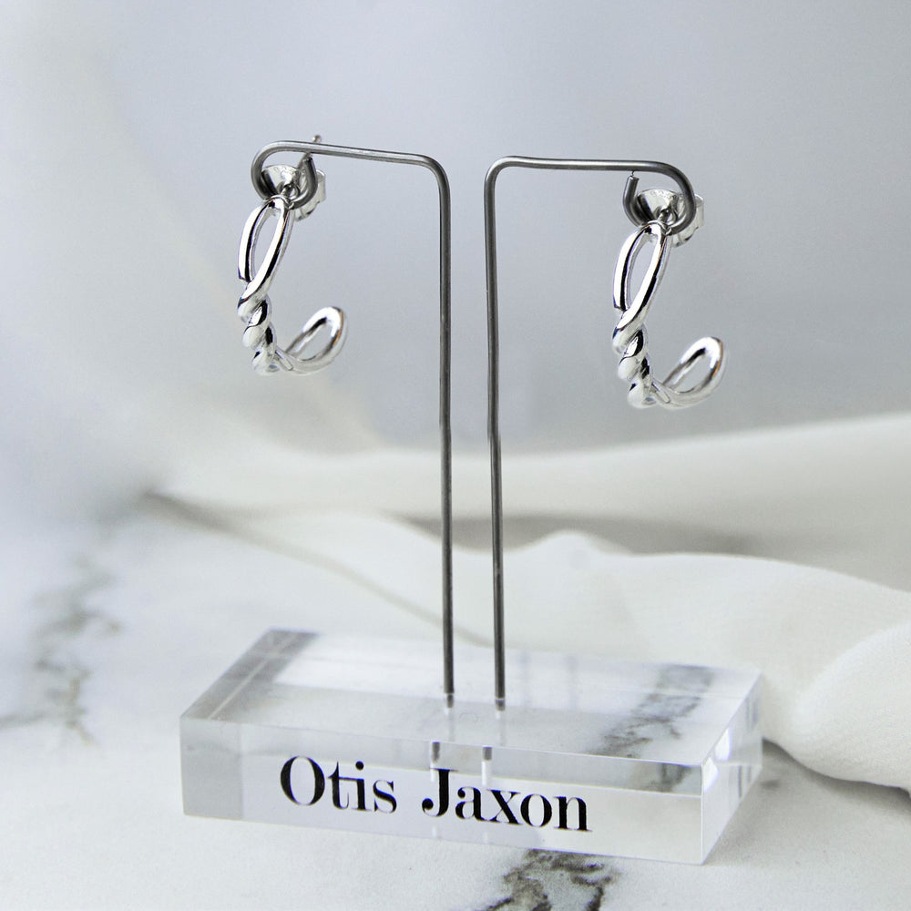 Silver Half Hoop Stud Earrings - Otis Jaxon Jewellery