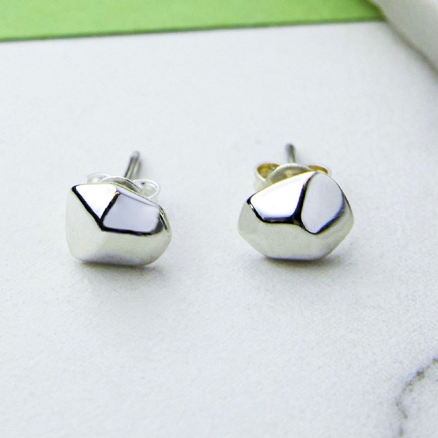 Nugget Silver Studs Earrings - Otis Jaxon Silver Jewellery