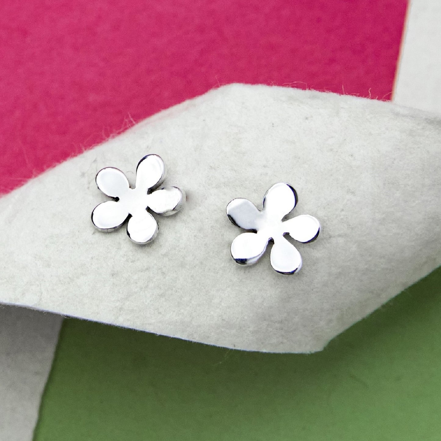 Blossom Floral Sterling Silver Stud Earrings - Otis Jaxon Silver Jewellery