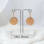 Snowflake Rose Gold Drop Earrings - Otis Jaxon Silver Jewellery