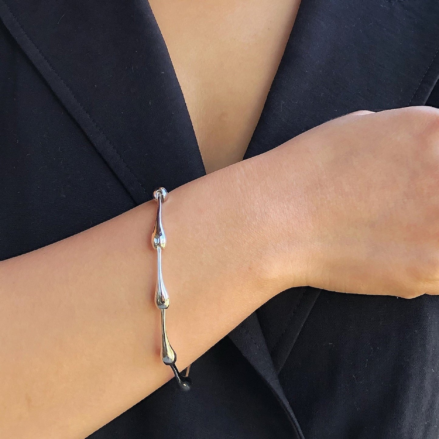 Teardrop Chunky Silver Bracelet - Otis Jaxon Silver Jewellery