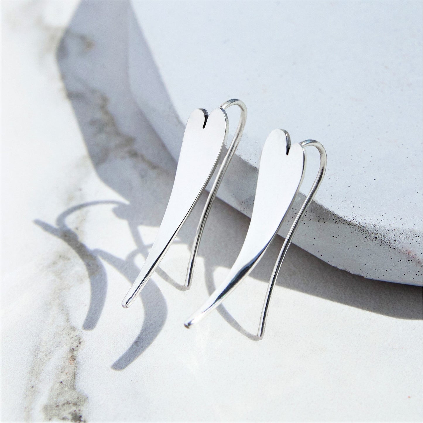 Heart Drop Sterling Silver Earrings - Otis Jaxon Silver Jewellery