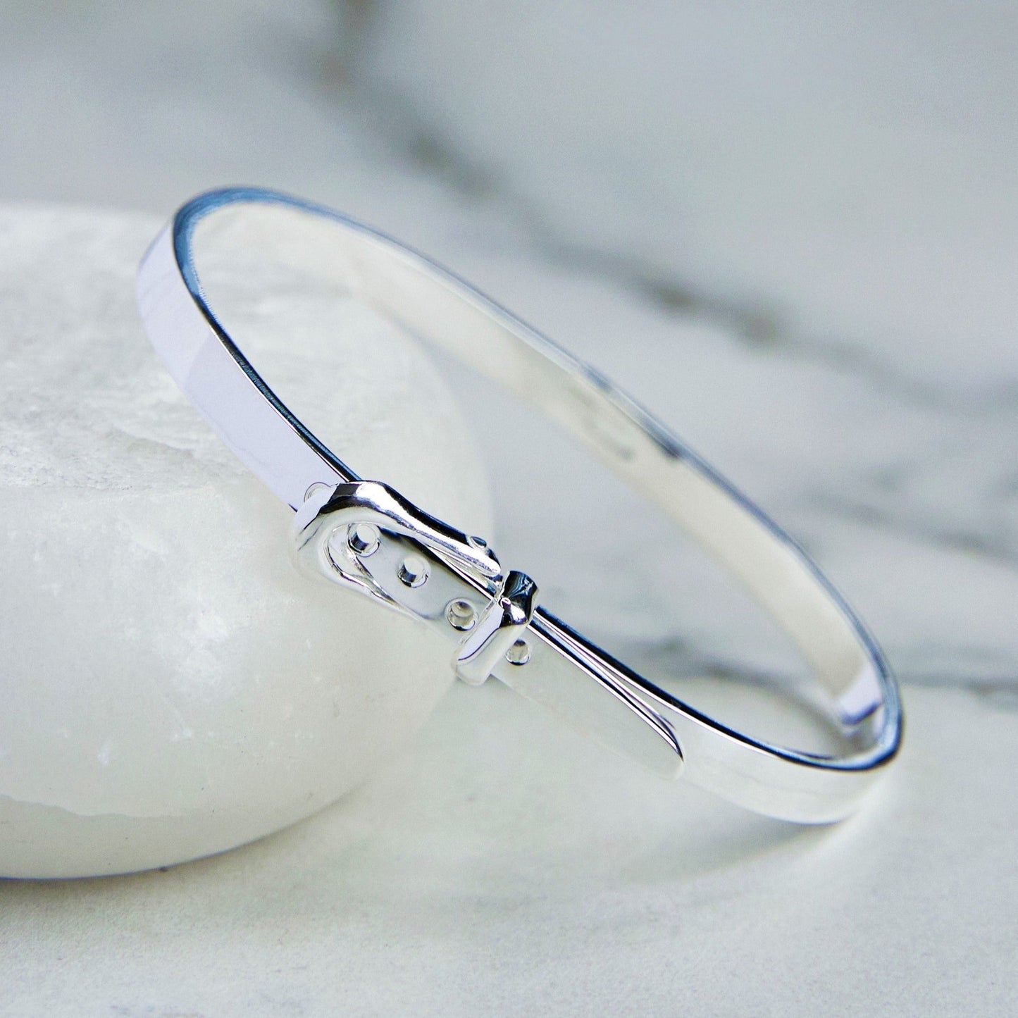 Belt Hinged Silver Bangle - Otis Jaxon Silver Jewellery