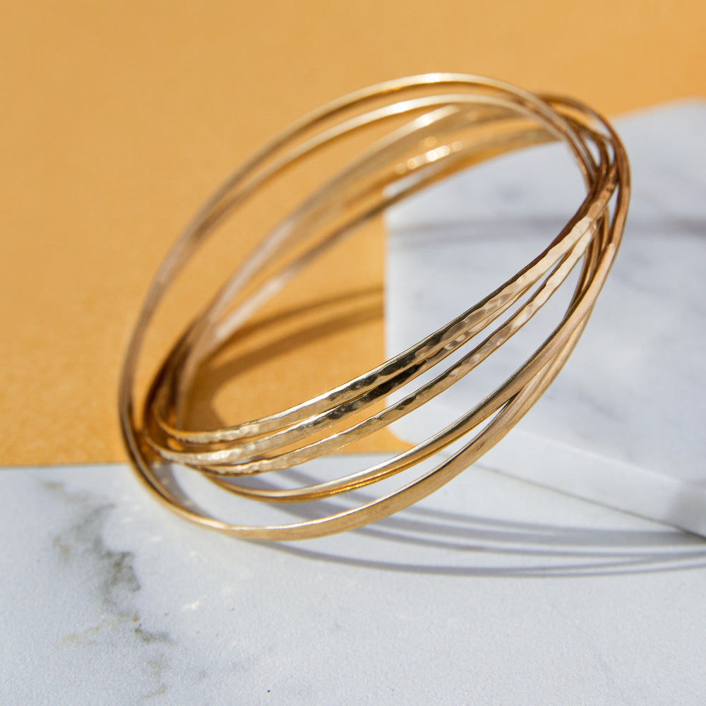 
            
                Load image into Gallery viewer, Gold Russian Stacking Silver Bangle
            
        