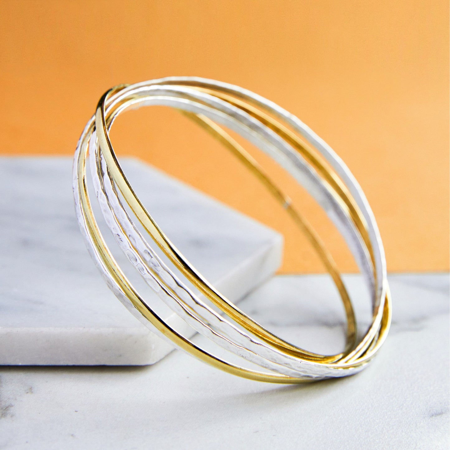 Gold and Silver Russian Bangle - Otis Jaxon Silver Jewellery