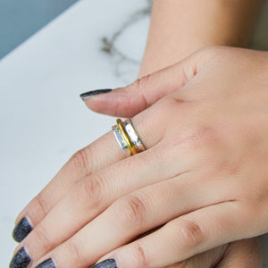 Cone Silver and Gold Spinning Ring - Otis Jaxon Silver Jewellery
