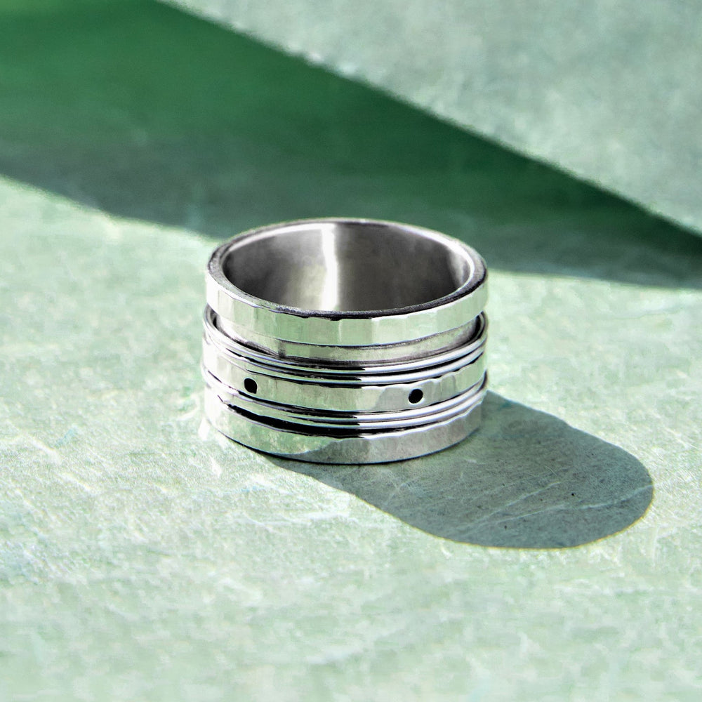 Hammered Silver Spinning Ring - Otis Jaxon Silver Jewellery