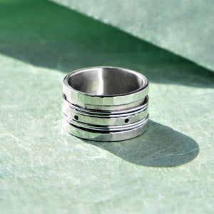 
            
                Load image into Gallery viewer, Hammered Silver Spinning Ring - Otis Jaxon Silver Jewellery
            
        