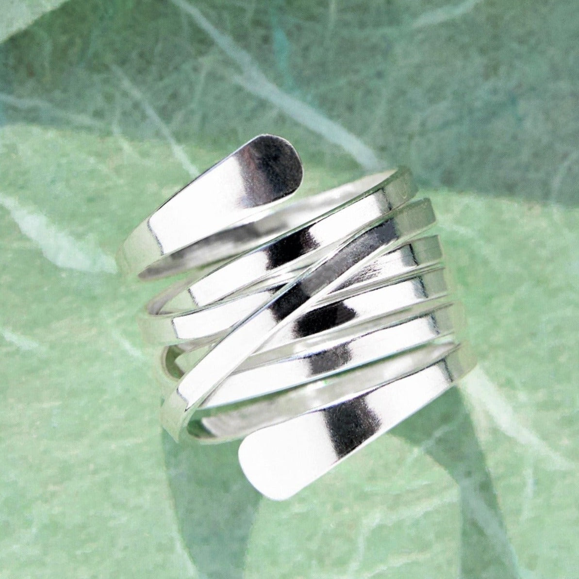 Ribbon Contemporary Silver Ring - Otis Jaxon Silver Jewellery